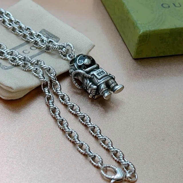 Gucci Astronaut Pendant Silver Chain Necklace 5