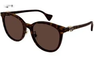 Gucci نظارات شمسية أسود ذهبي شكل عين القطة إطار أسيتات 9