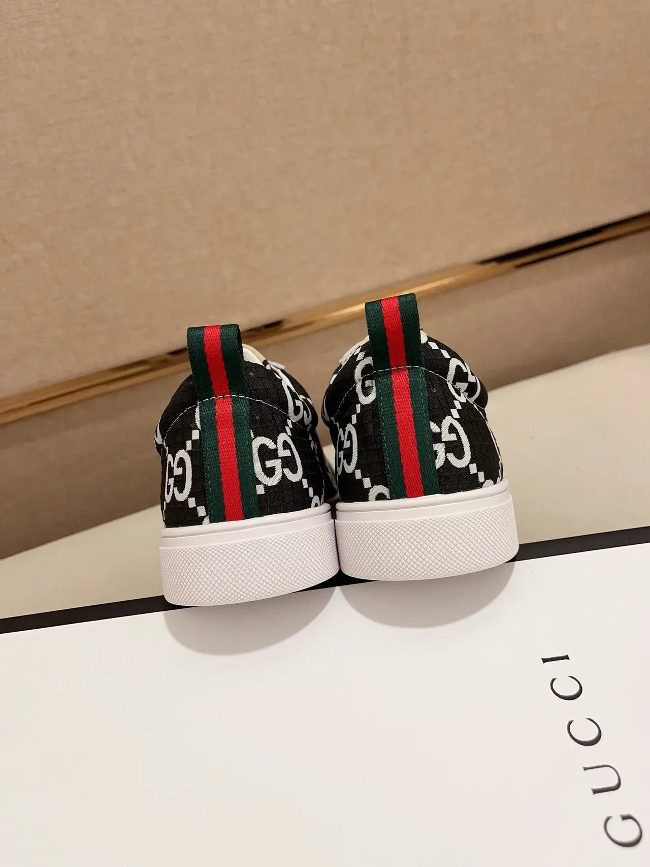 Gucci Black White Monogram Canvas Web Stripe Lifestyle Sneakers 8