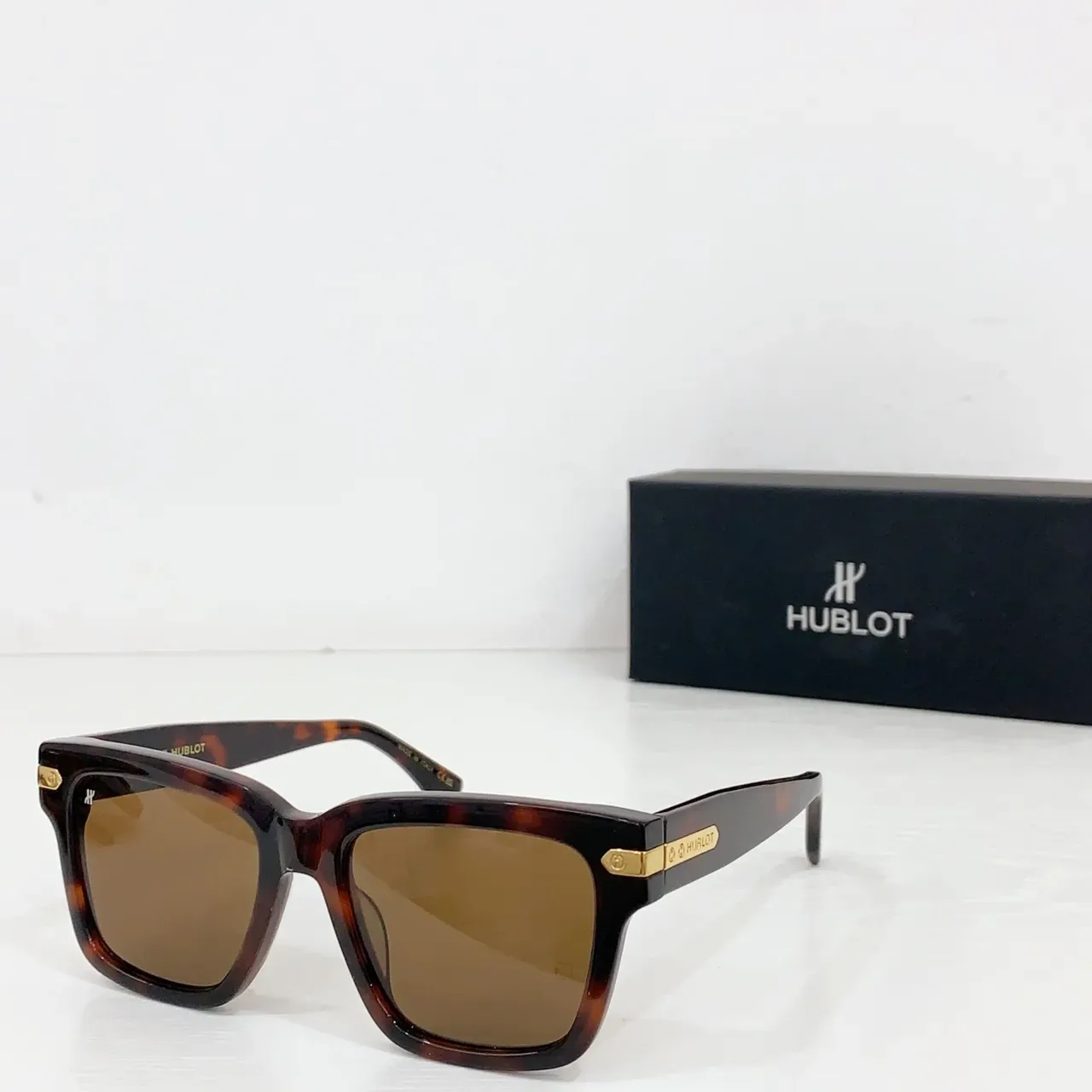 Gucci Marrom Bege Marco Retangular Acetato Tortoiseshell Óculos de Sol 3