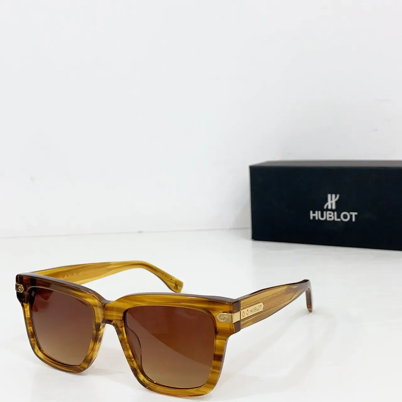 Gucci Marrom Bege Marco Retangular Acetato Tortoiseshell Óculos de Sol 4