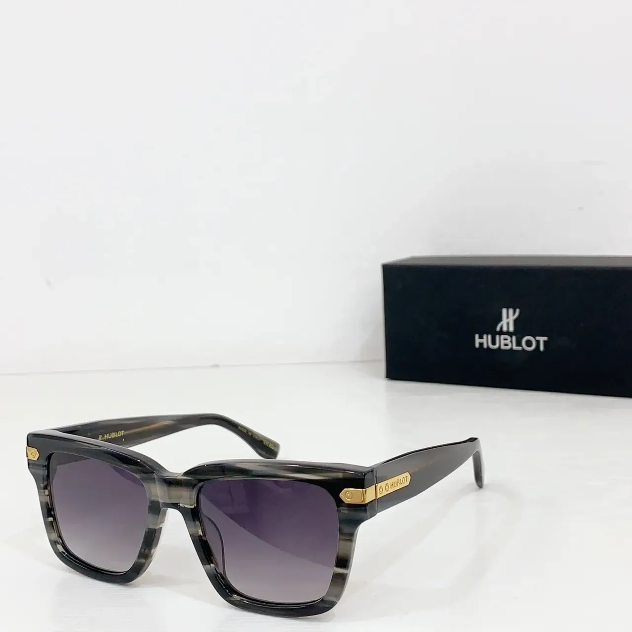 Gucci Marrom Bege Marco Retangular Acetato Tortoiseshell Óculos de Sol 6