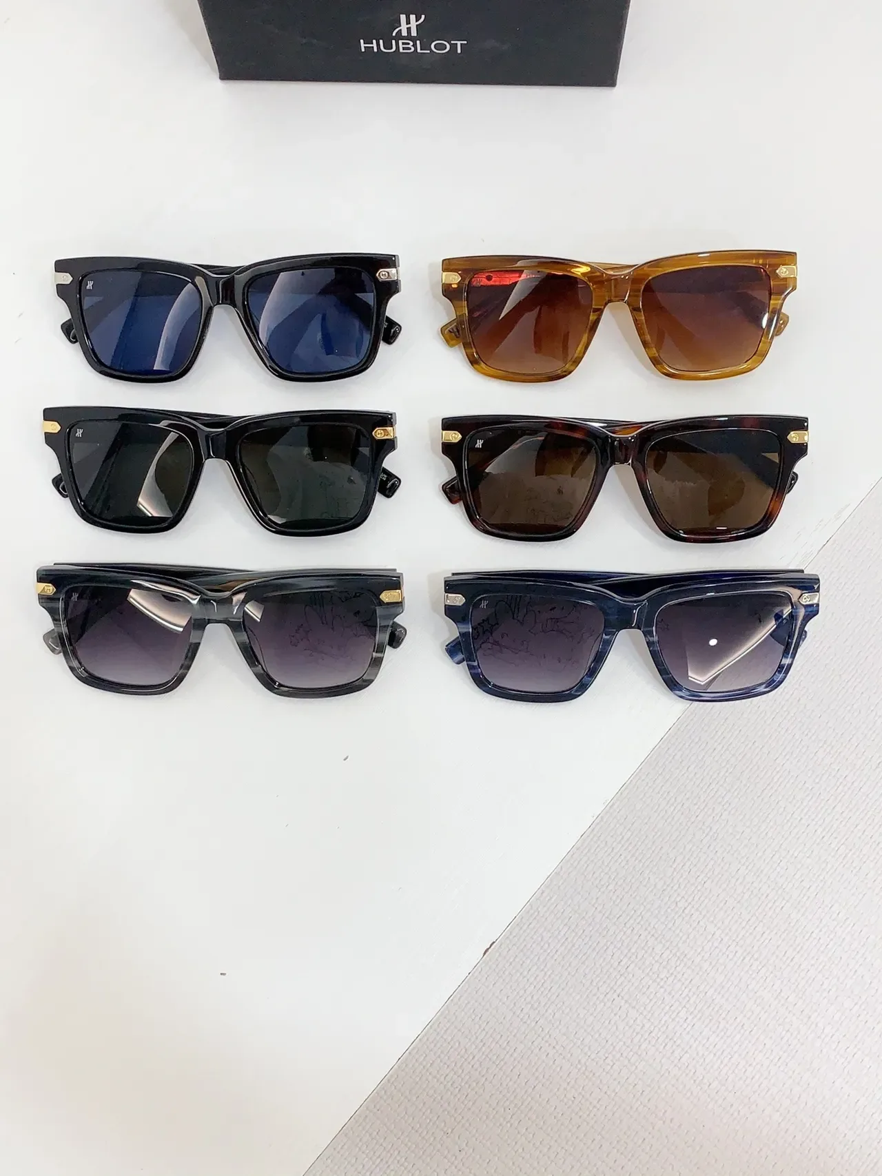 Gucci Marrom Bege Marco Retangular Acetato Tortoiseshell Óculos de Sol 8
