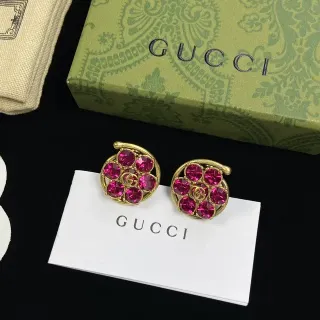 Gucci أقراط Interlocking GG مزينة بالكريستال