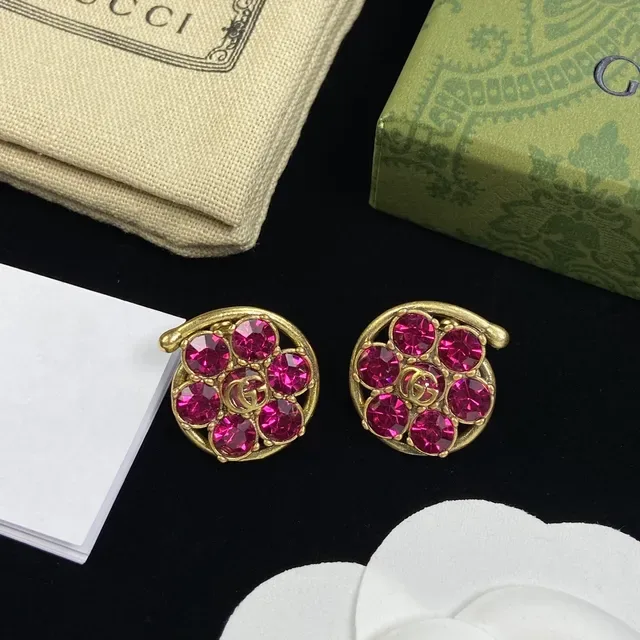 Gucci Crystal-Embellished Interlocking GG Stud Earrings 3