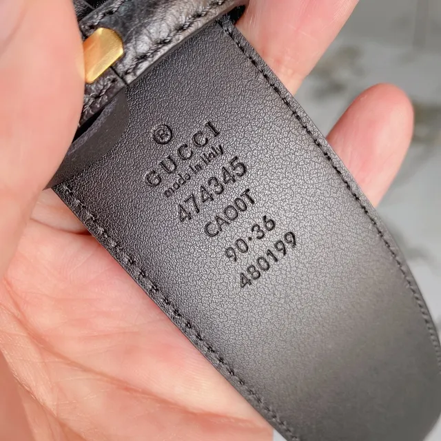 Gucci Double G Belt 黑色压纹皮革 银色扣头 皮革腰带 6