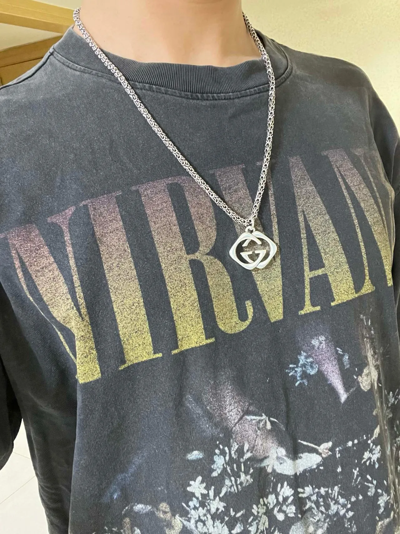 Gucci Double G Interlocking Pendant Silver Chain Necklace 2