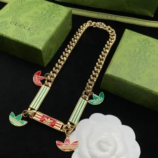 Gucci Enamel Charm Curb Chain Necklace