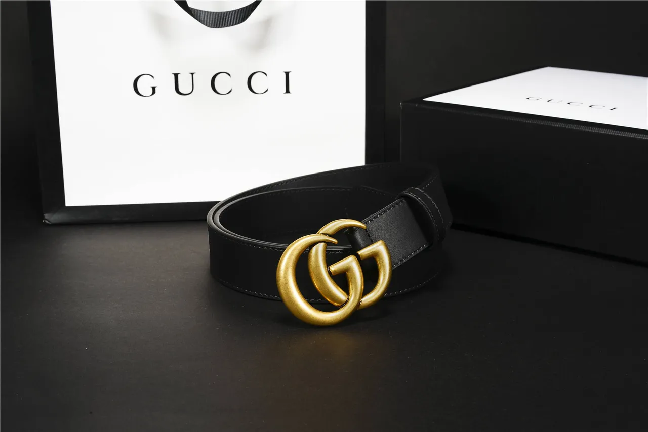 Gucci GG Marmont Black Leather Belt 3