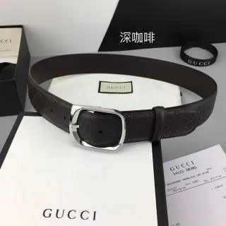 Gucci GG Marmont حزام جلدي بني قهوة عميق