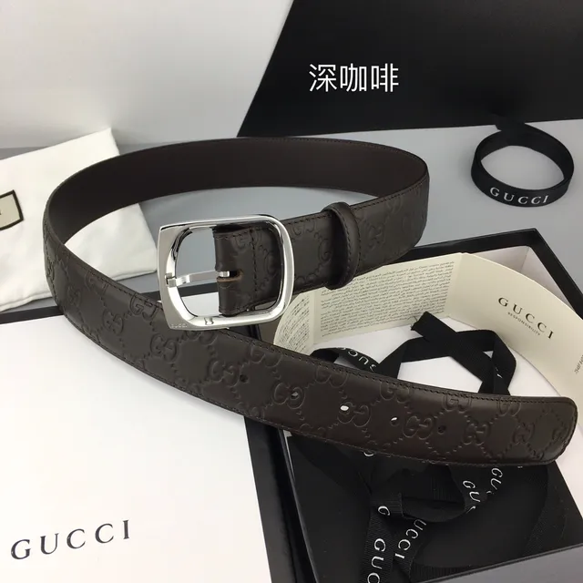 Gucci GG Marmont حزام جلدي بني قهوة عميق 2