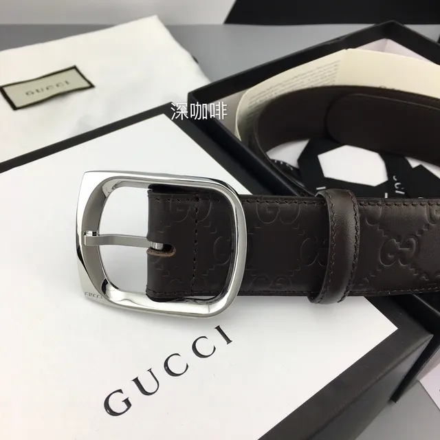 Gucci GG Marmont حزام جلدي بني قهوة عميق 3