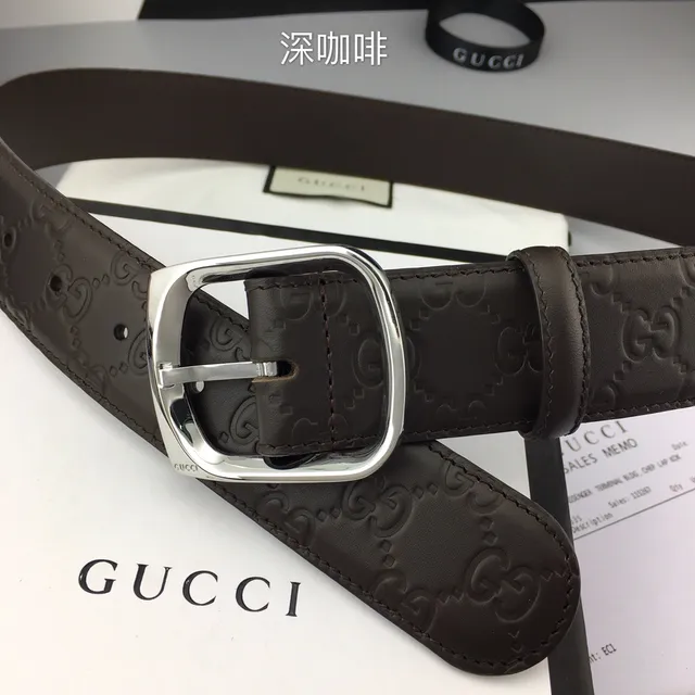 Gucci GG Marmont حزام جلدي بني قهوة عميق 5
