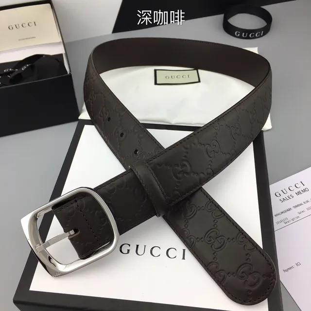 Gucci GG Marmont حزام جلدي بني قهوة عميق 6