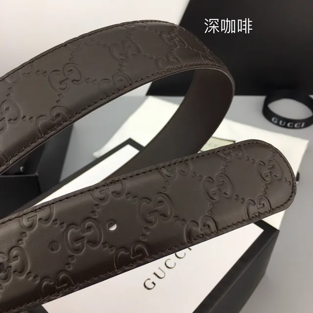 Gucci GG Marmont حزام جلدي بني قهوة عميق 7