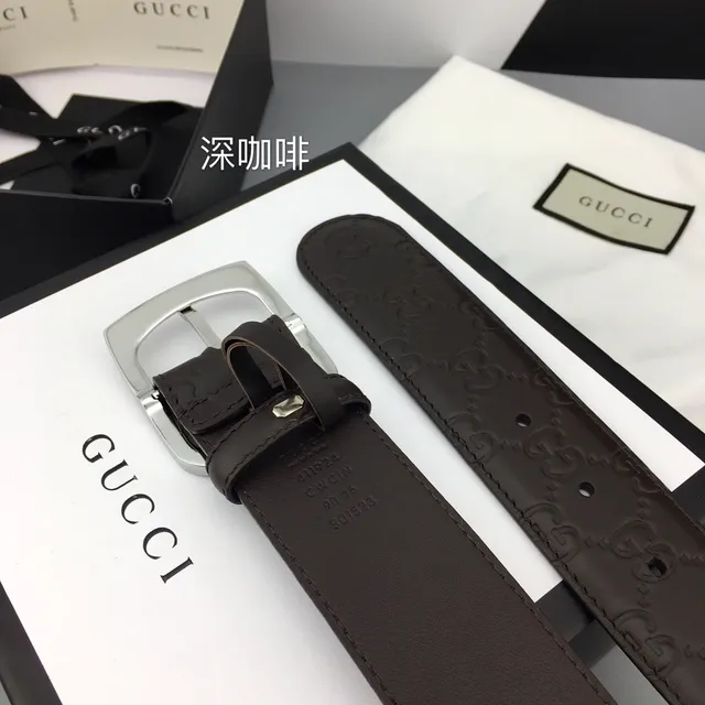 Gucci GG Marmont حزام جلدي بني قهوة عميق 8