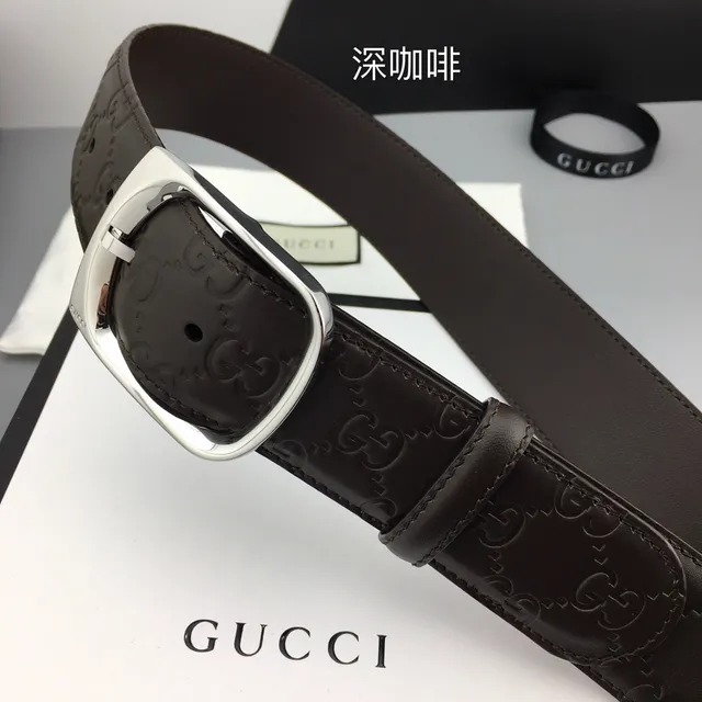 Gucci GG Marmont حزام جلدي بني قهوة عميق 9