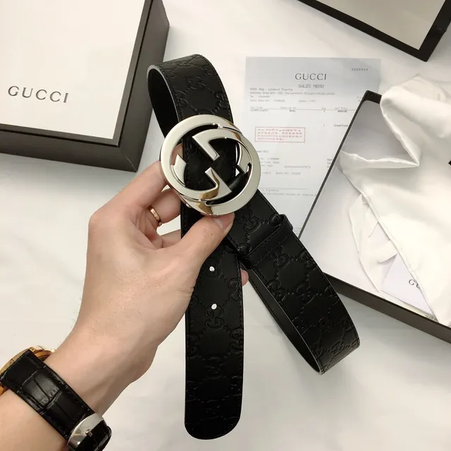 Gucci GG Marmont Interlocking G Buckle Ceinture en cuir noir 2