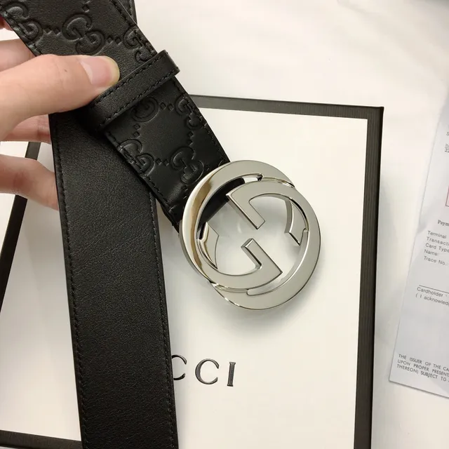 Gucci GG Marmont Interlocking G Buckle Ceinture en cuir noir 4
