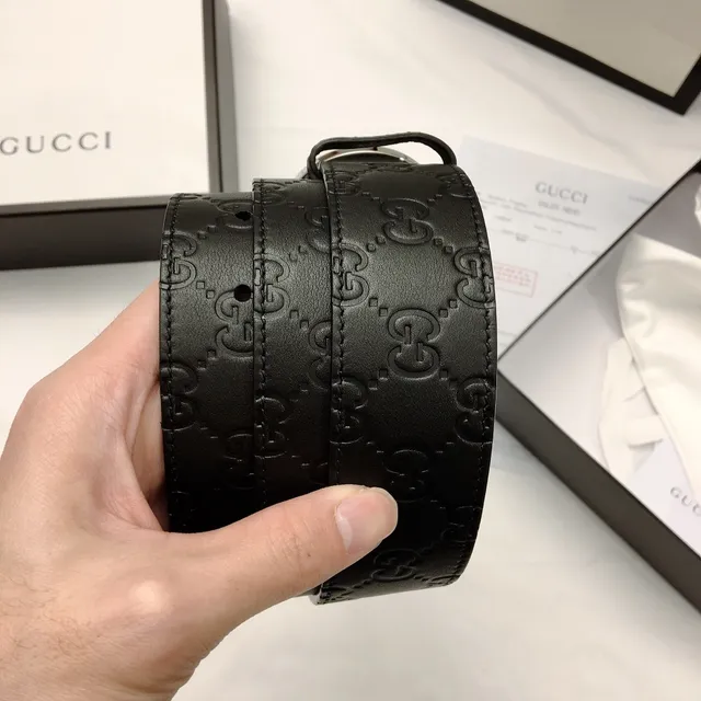 Gucci GG Marmont Interlocking G Buckle Ceinture en cuir noir 6