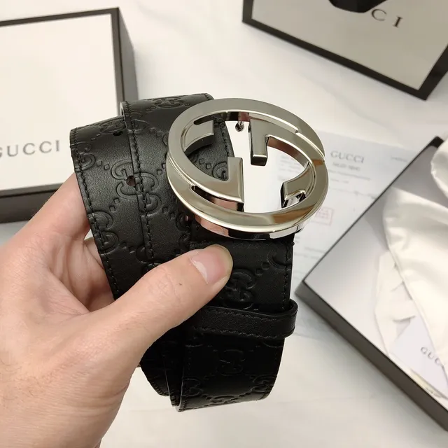 Gucci GG Marmont Interlocking G Buckle Ceinture en cuir noir 7
