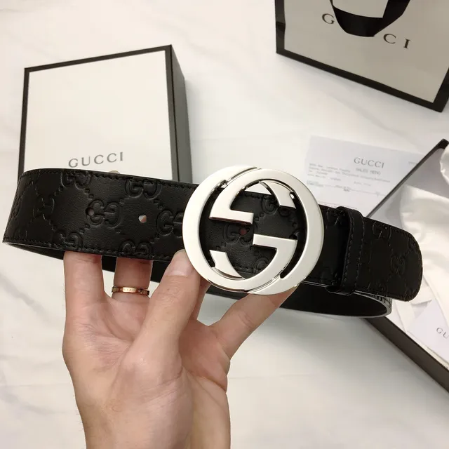 Gucci GG Marmont Interlocking G Buckle Ceinture en cuir noir 8