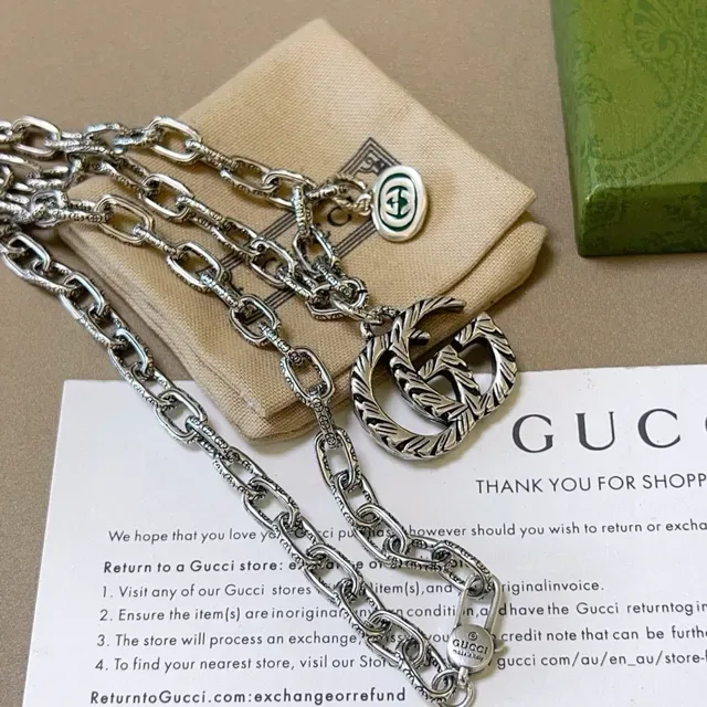 Gucci GG Marmont Interlocking G Rope-Textured Chain Necklace 3