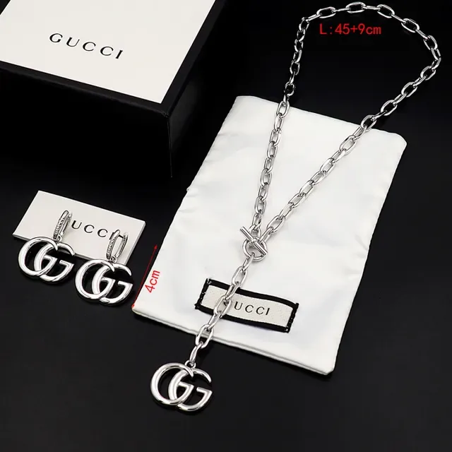Gucci GG Marmont Interlocking G Silver Earrings 2