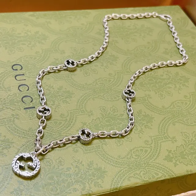 Gucci GG Marmont Interlocking G Silver-Toned Chain Necklace 4