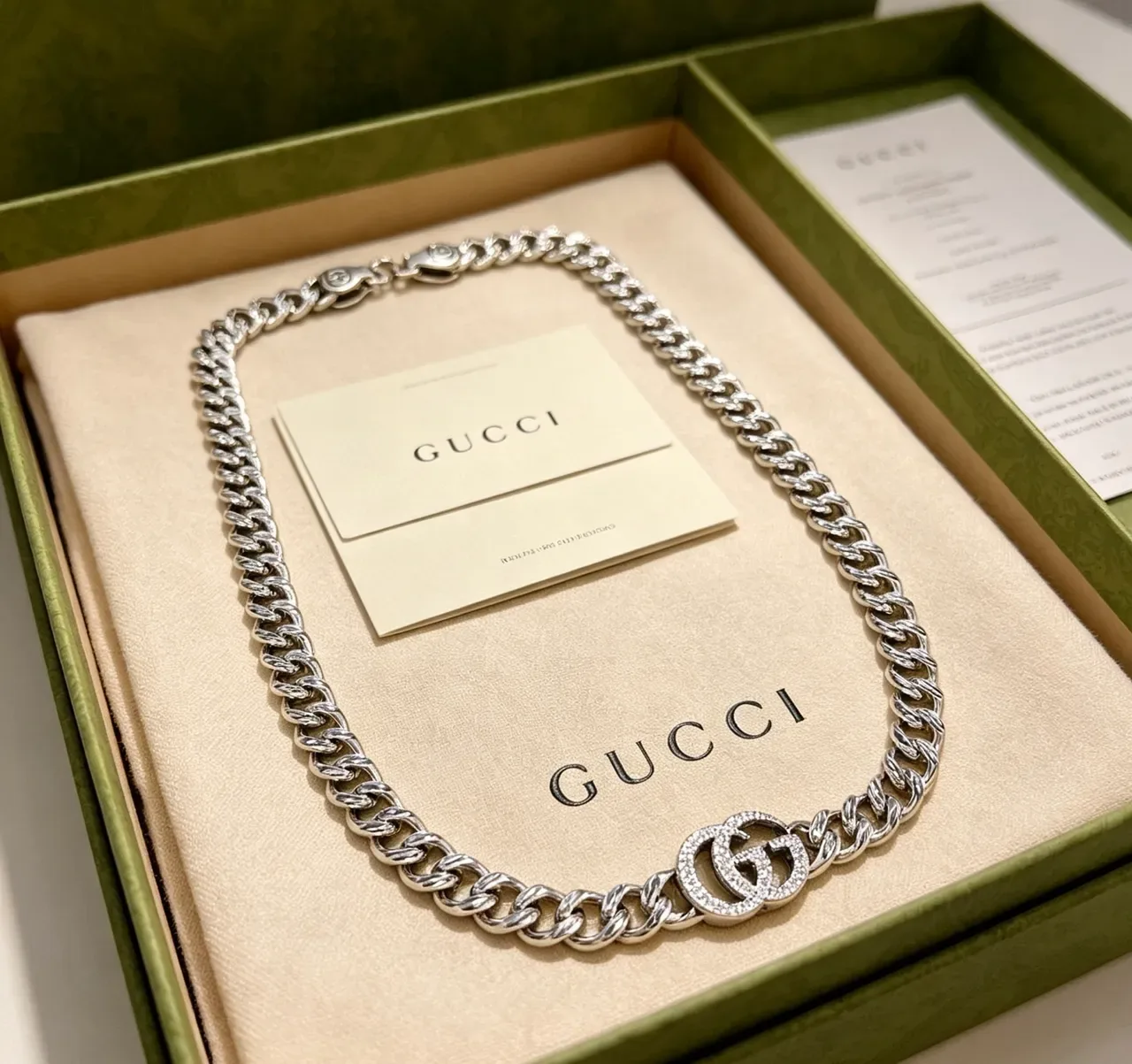Collier Gucci GG Marmont Pavé Interlocking G Chaîne Curb 9