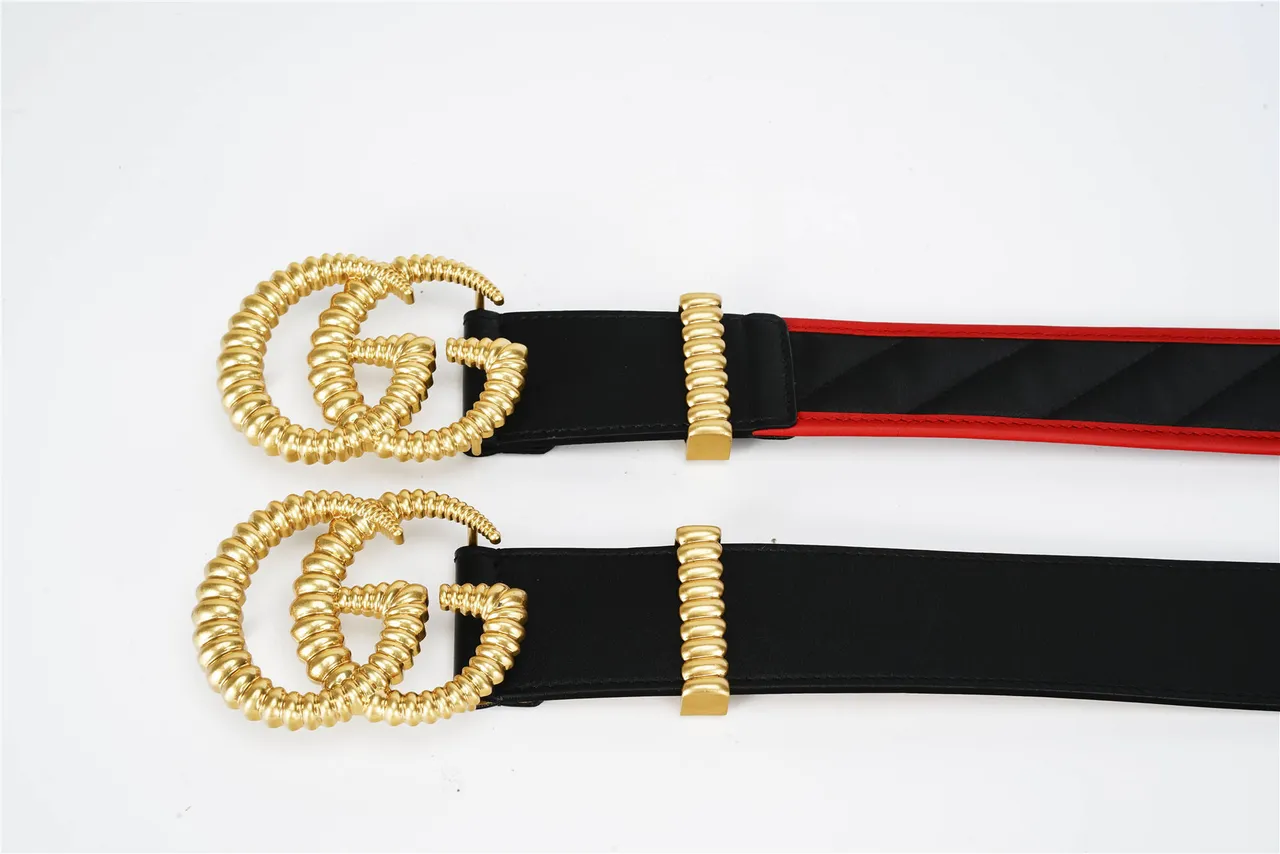 Gucci GG Marmont 绗缝黑色和红色皮革腰带 5