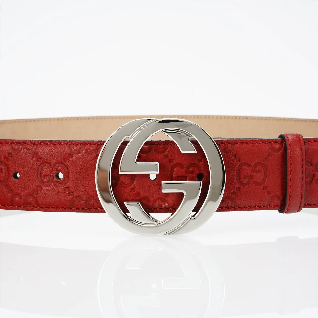 Gucci GG Marmont Ceinture en cuir rouge 8