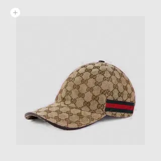 Gucci GG Monogram Canvas Web Stripe 棒球帽