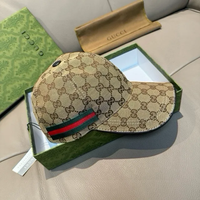 Gucci GG Monogram Canvas Web Stripe Baseball Cap 7