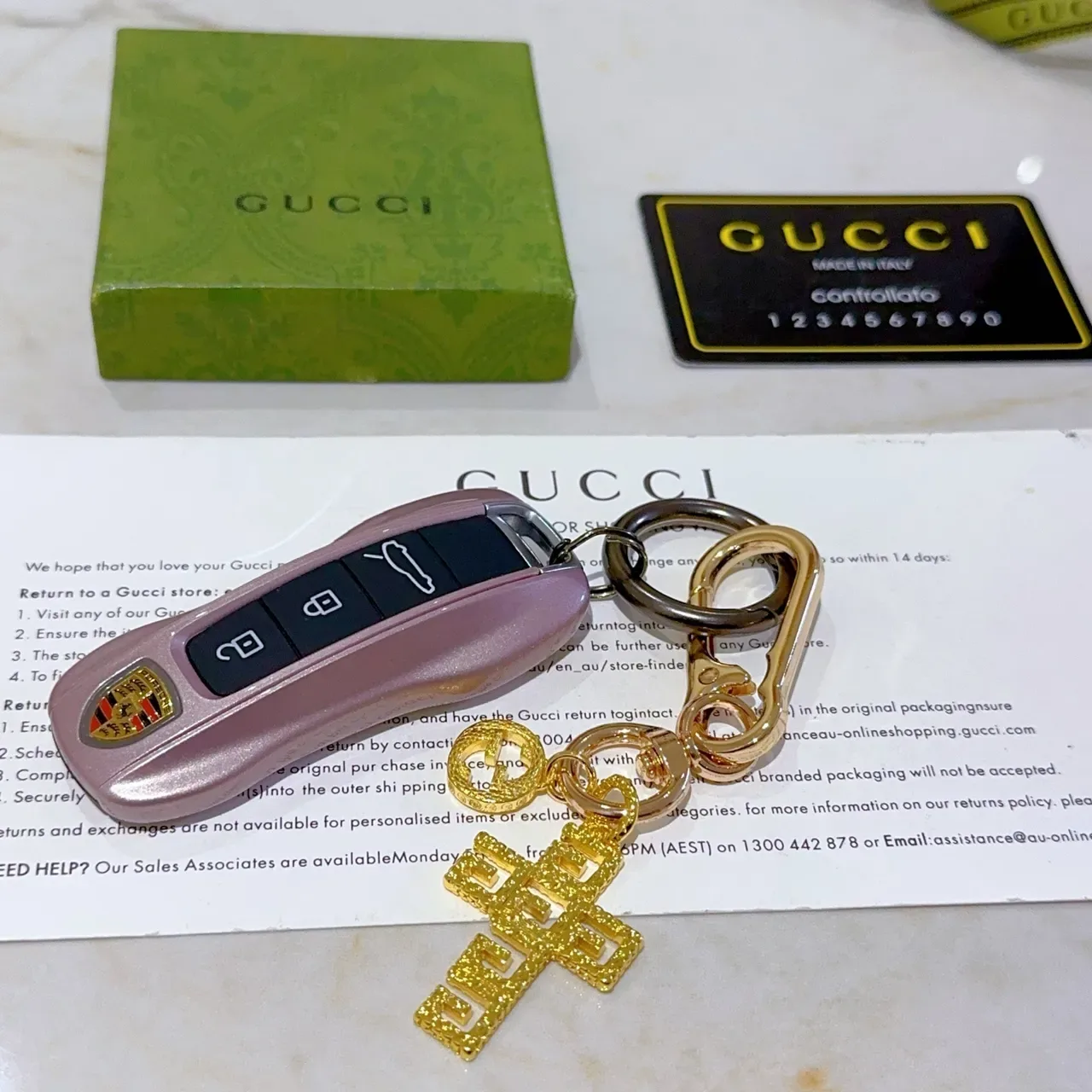 Gucci Or Vert Métal Interlocking G Logo Bracelet 2