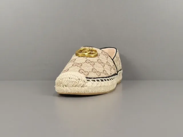 Mocassim Gucci Horsebit 1955 Beige Monogram Canvas 18