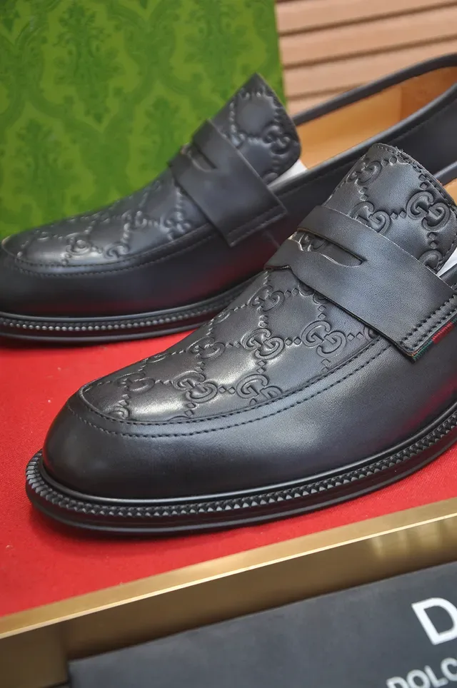 Gucci Horsebit 1955 काला चमड़े की Moc-Toe लोअफर 2