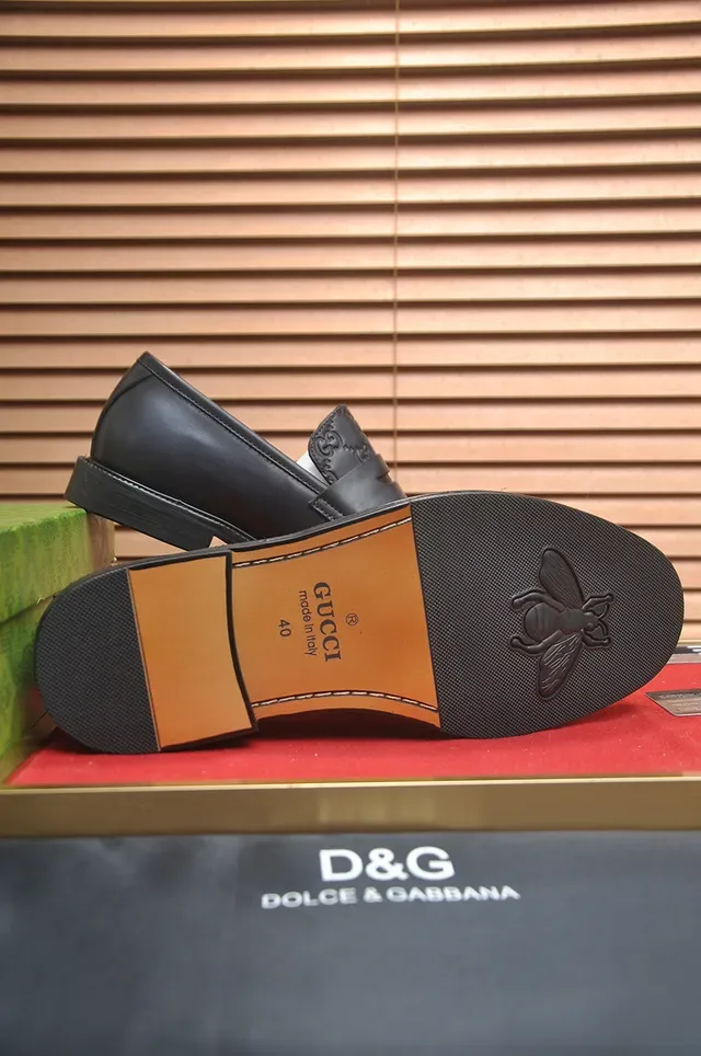 Gucci Horsebit 1955 काला चमड़े की Moc-Toe लोअफर 3