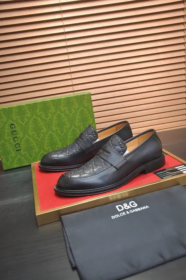 Gucci Horsebit 1955 काला चमड़े की Moc-Toe लोअफर 4