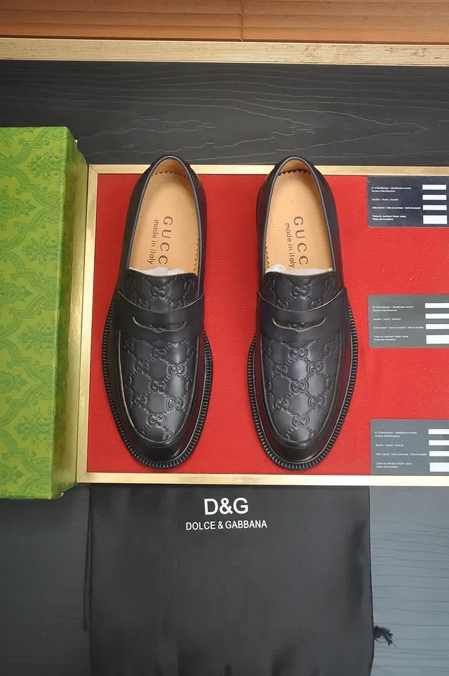 Gucci Horsebit 1955 काला चमड़े की Moc-Toe लोअफर 5