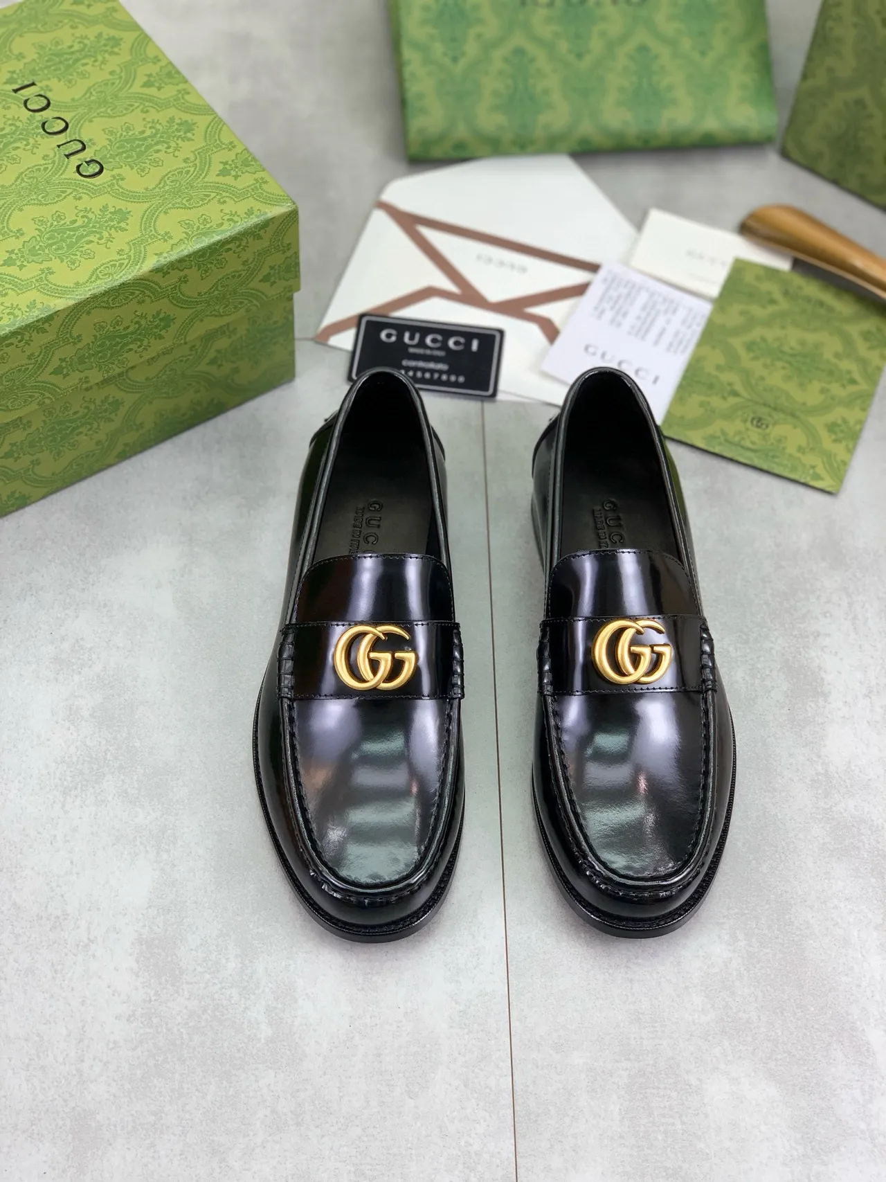 Gucci Horsebit 1955 काली पेटेंट लेदर लोफर्स 4