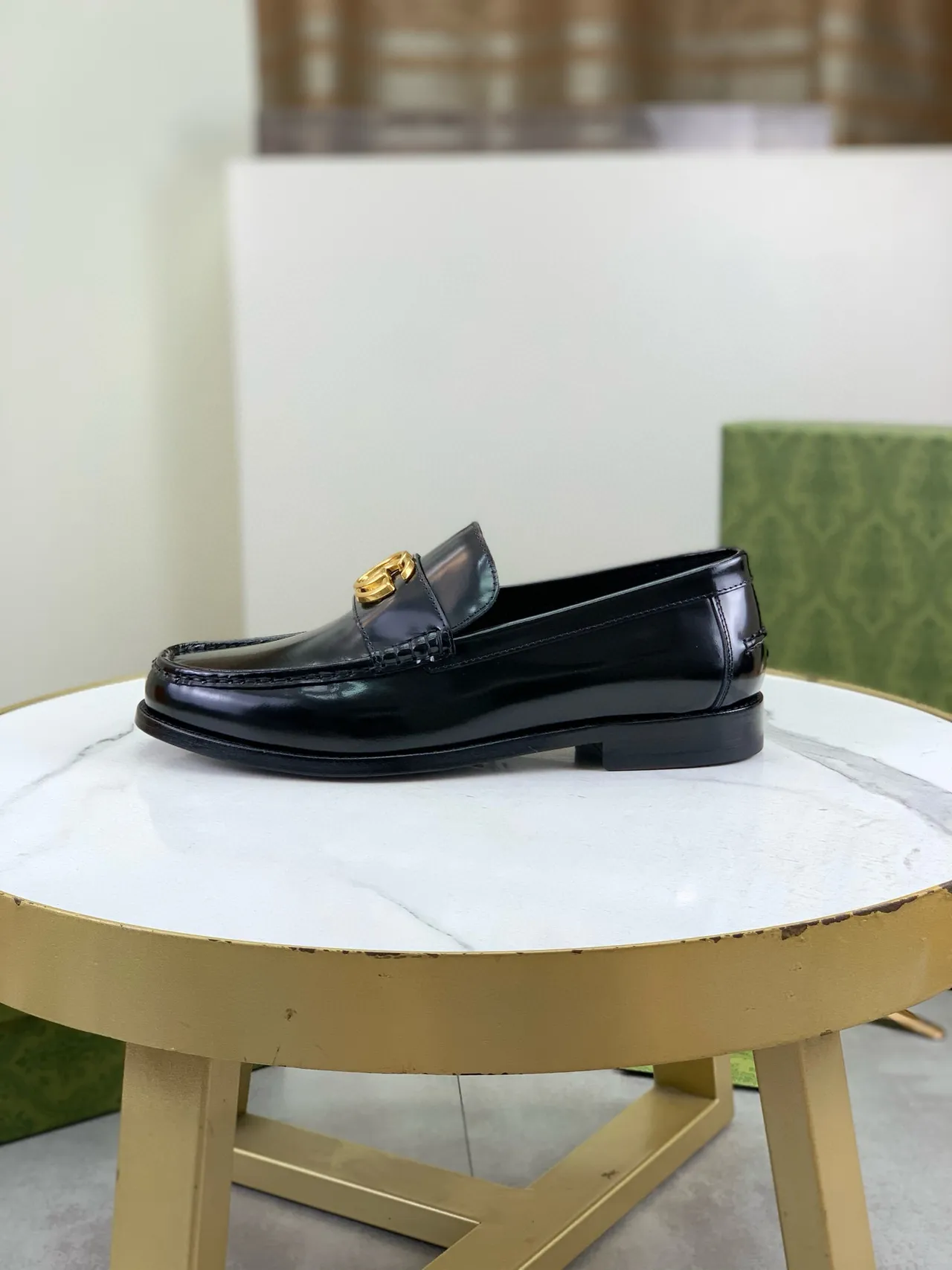 Gucci Horsebit 1955 काली पेटेंट लेदर लोफर्स 5