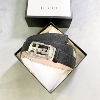 Gucci Horsebit 1955 黑色压纹皮革腰带