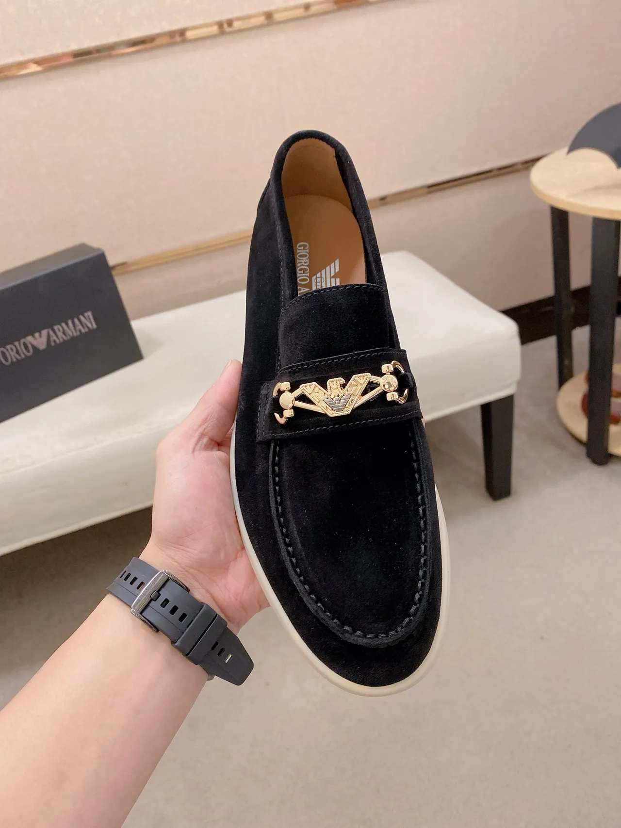 Gucci Horsebit 1955 Black Suede Loafer 6