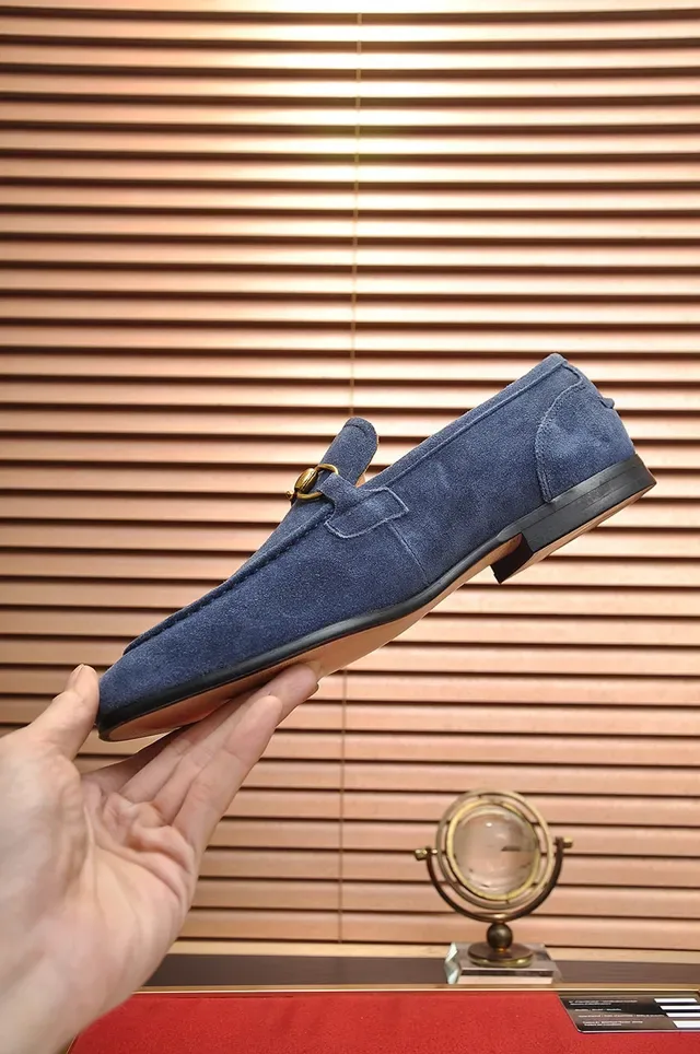 Gucci Horsebit 1955 Blue Suede Loafers 6