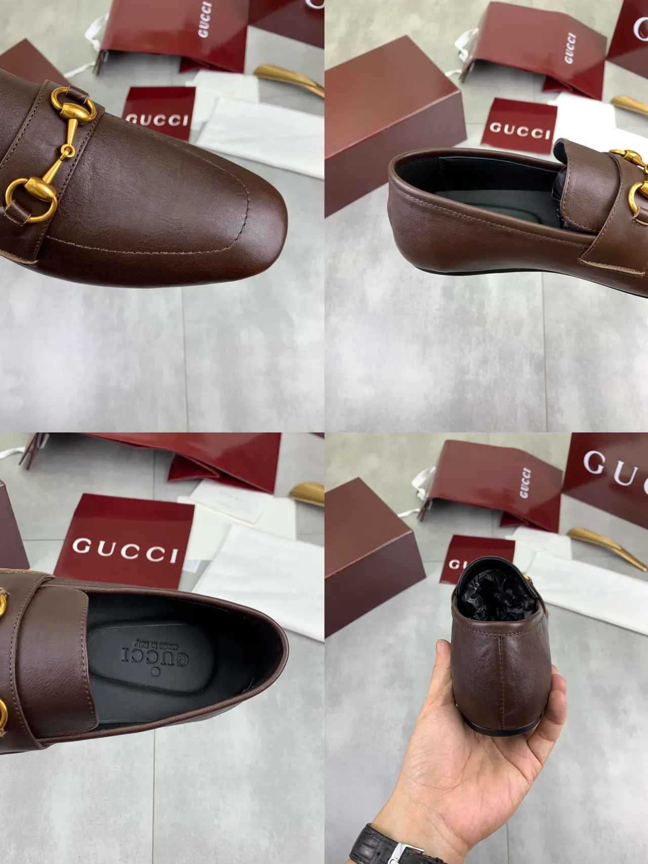 Gucci Horsebit 1955 Mocassins de couro marrom com Horsebit 2