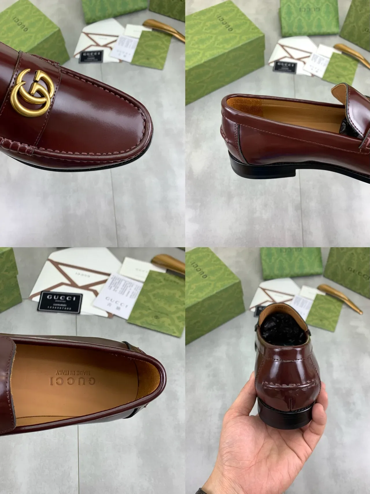 Gucci Horsebit 1955 酒红色 抛光皮革 乐福鞋 2