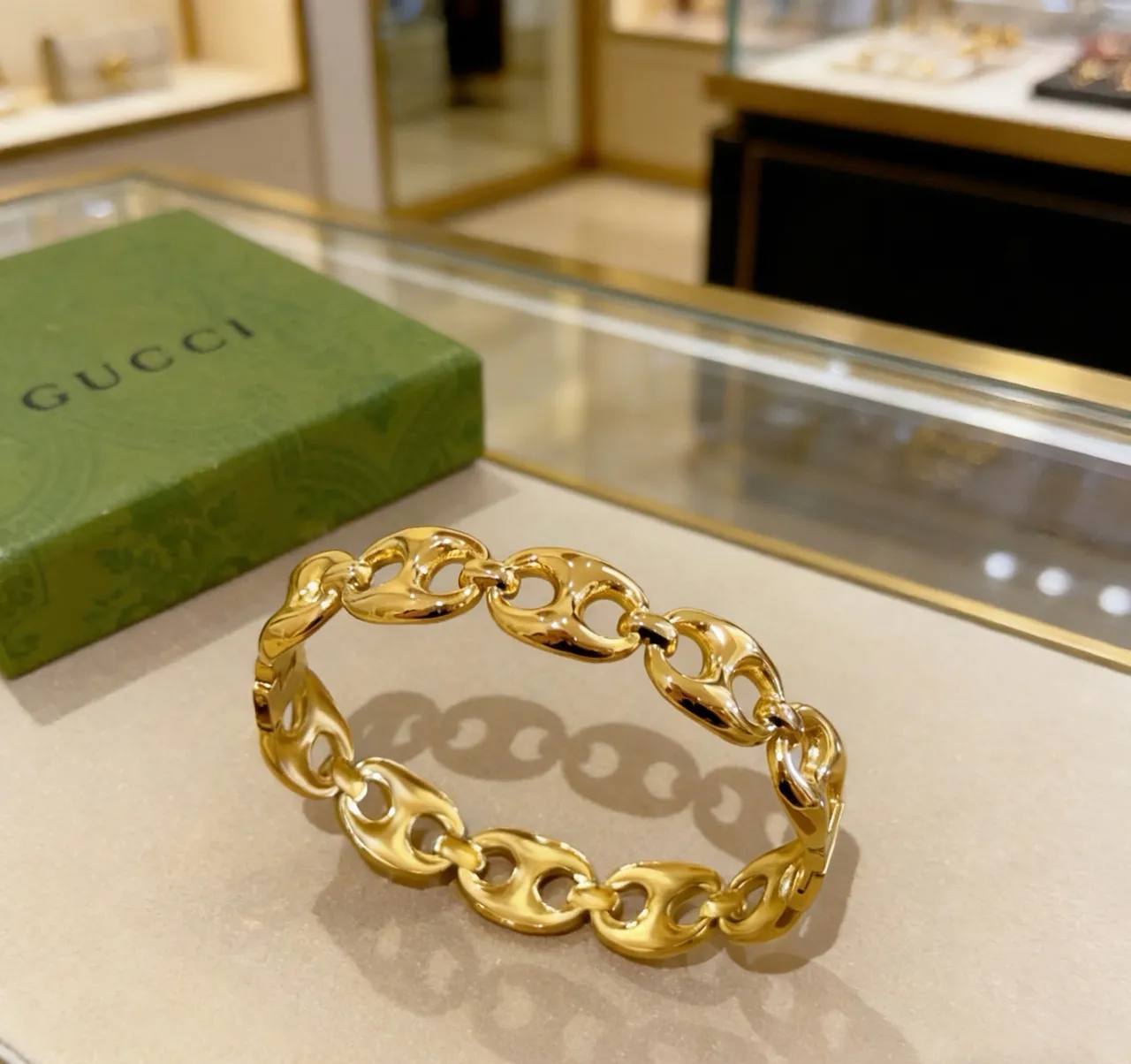 Gucci Horsebit 1955 Gold-Tone Interlocking Link Bracelet 4
