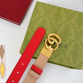 Gucci Horsebit 1955 Ceinture en cuir rouge et beige réversible