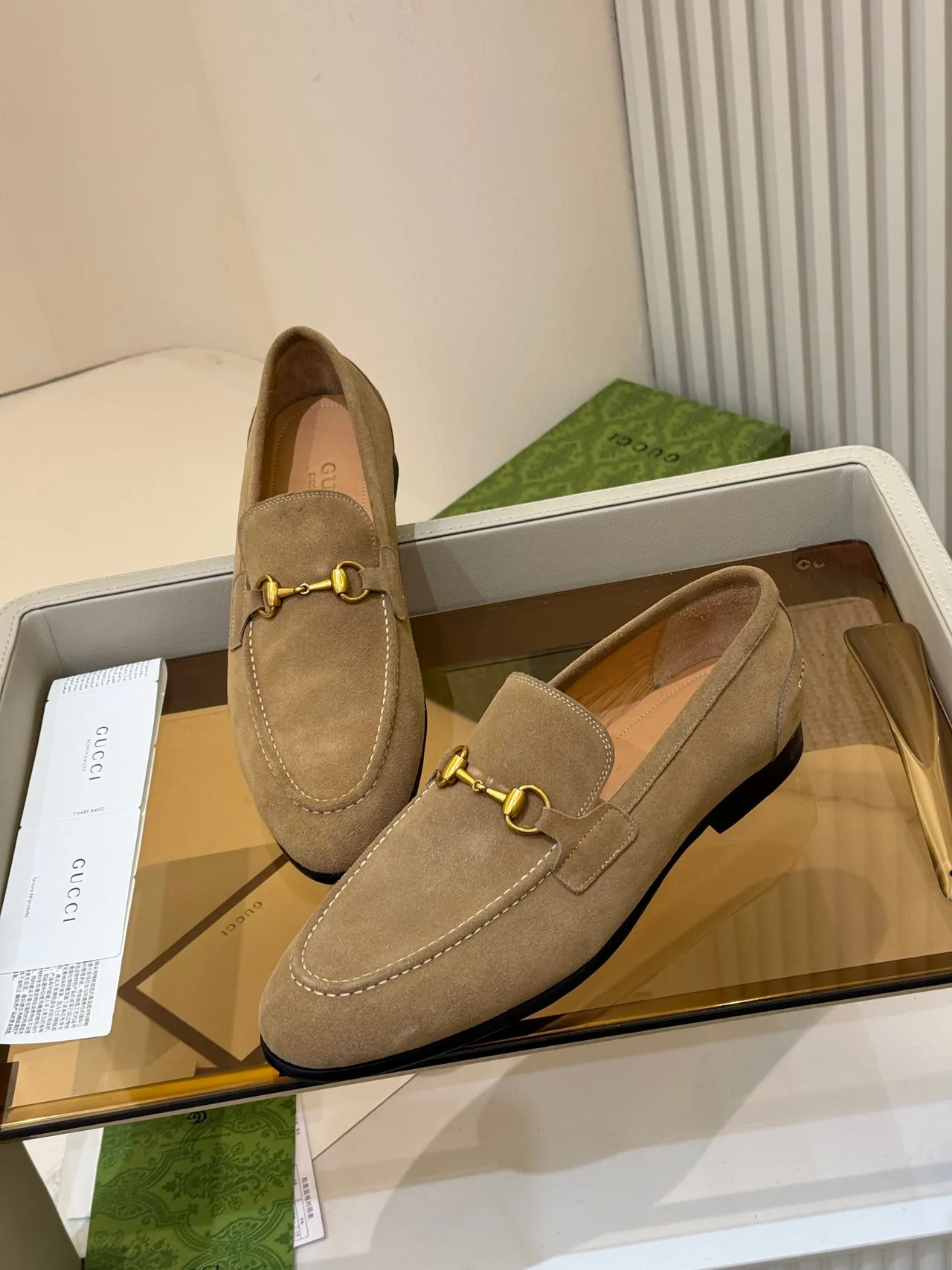 Gucci Horsebit 1955 Mocassins de camurça cor bege 5